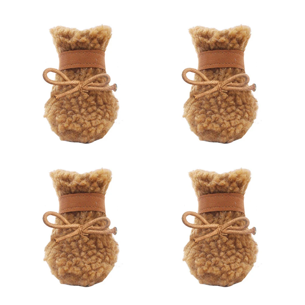 

4 Pcs Dog Snow Boots Shoes Winter Outdoor Anti Skid Paw Protectors Footwear Durable Pet Hardwood Floor Nail