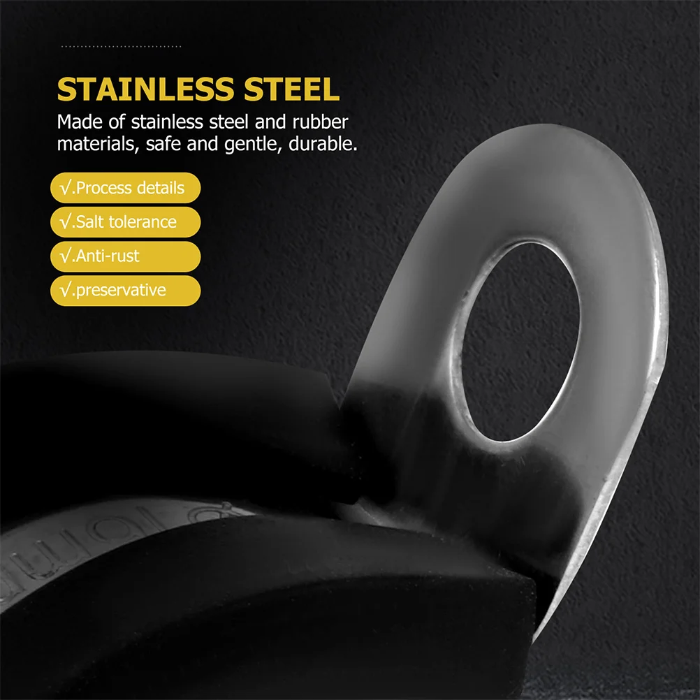 

20Pcs Stainless Steel Cable Clamps Rubber Cushioned Clamp for Wire Pipeline Management Assortment Kit M6 Durable Rust Resistant