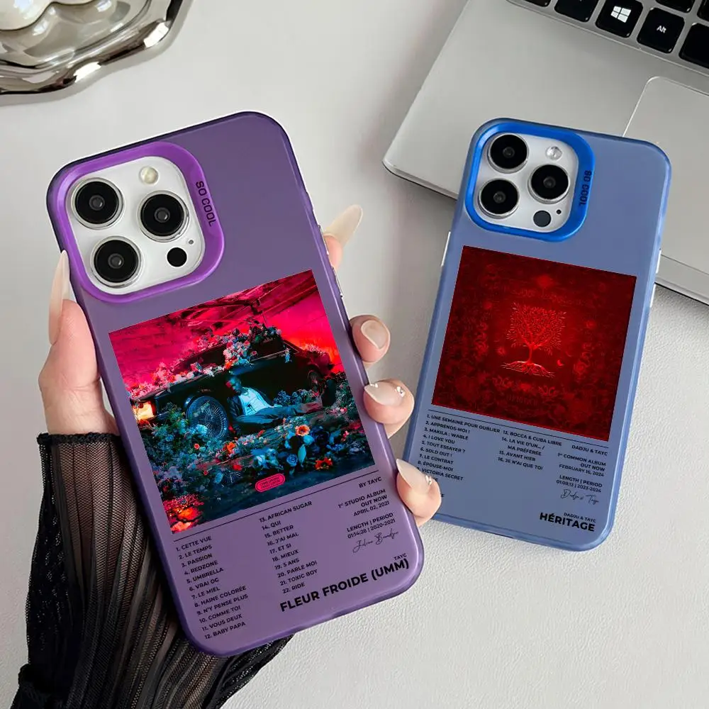 Funda para Teléfono del Cantante Francés T-Tayc, Funda Mate con Efecto Aurora Láser para iPhone 17 16 15 14 13 12 11 Pro Max Air, Carcasa Antigolpes