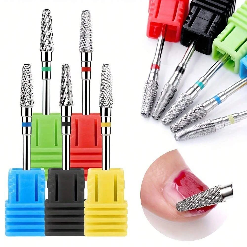 Tungsten Steel For Nail Drill Bit Spiral Pattern,for Nail Buffing Head For Nail Buffing Polishing Nail Gel Removal Safe Material