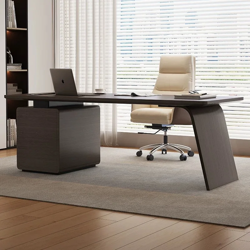 Solid wood desk modern minimalist study writing desk computer desk light luxury high-end corner