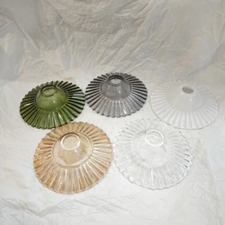 Lampshade with Full Copper Lamp Head DIY Desk Lamp Pendant Light with Switch Replacement Shell Glass Thick Transparent Gray