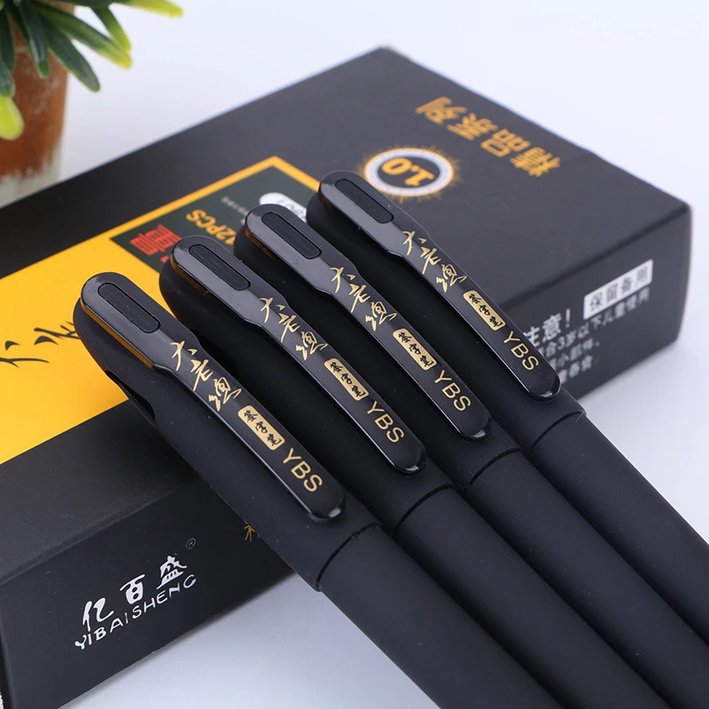 Manufacturers Wholesale Neutral Pen 1.0mm Black Signature Pen Large Capacity Pen Cartridge Bullet Student Stationery Office Use