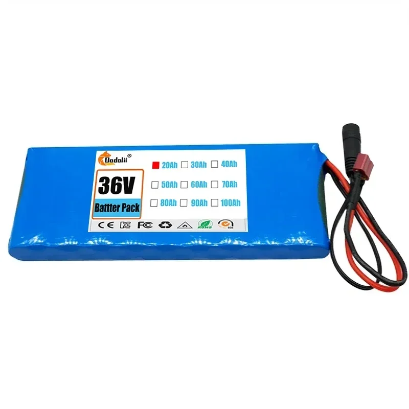 10S1P 36V 20000mAh Battery Pack 20Ah 18650 Lithium Li-ion Rechargeable Batteries Electric Car Bicycle Scooter 20A BMS 500W