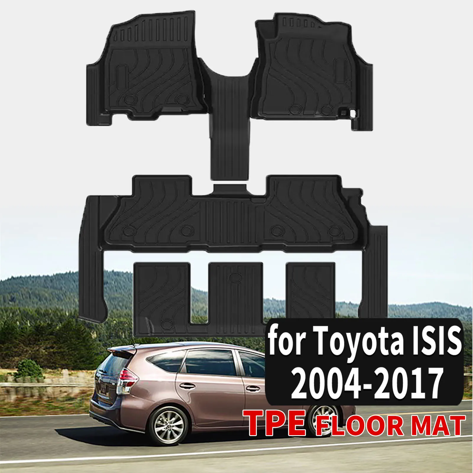 

for Toyota ISIS 2004-2017 3D Maxpider Style TPE Floor Mats Full Coverage Heavy Duty All Weather Accessories