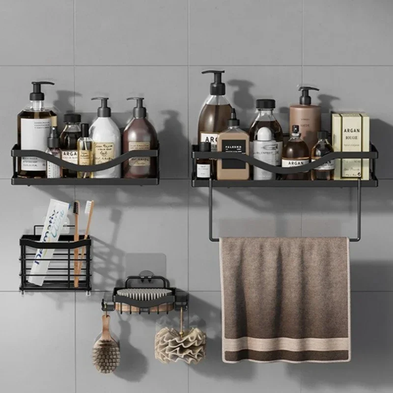Bathroom Toilet Shelf No Punching Toilet Wall Storage Rack Shower Room Wall Shelf