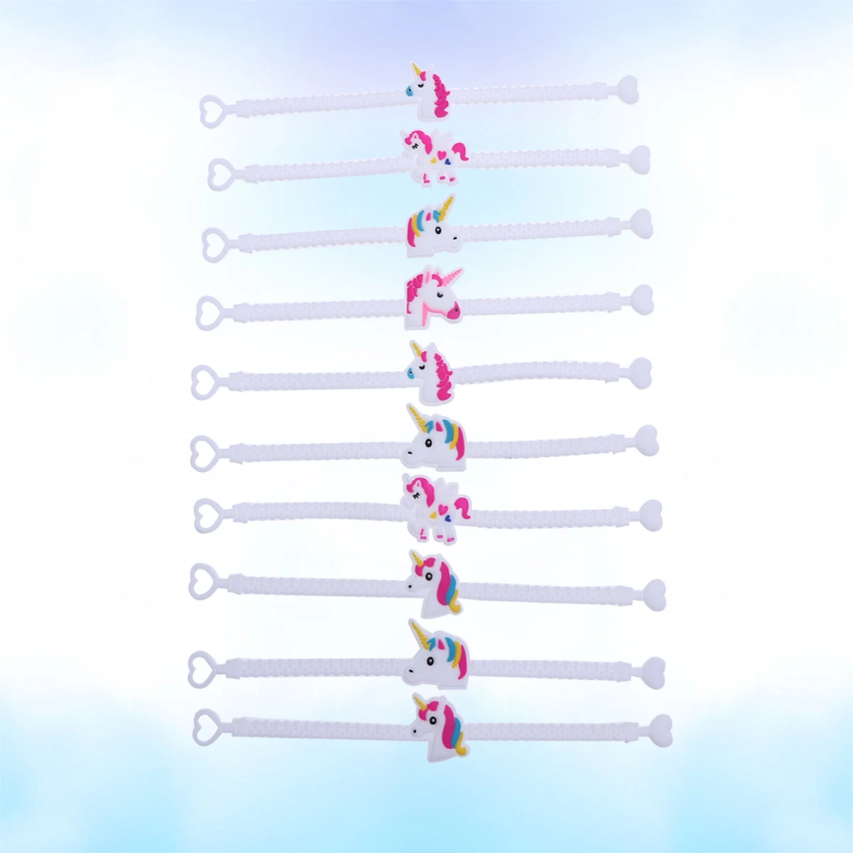 

10 Pcs Unicorn Bracelet Adults Bracelets Rubber Charm Girls Wristbands Silicone Multi-color