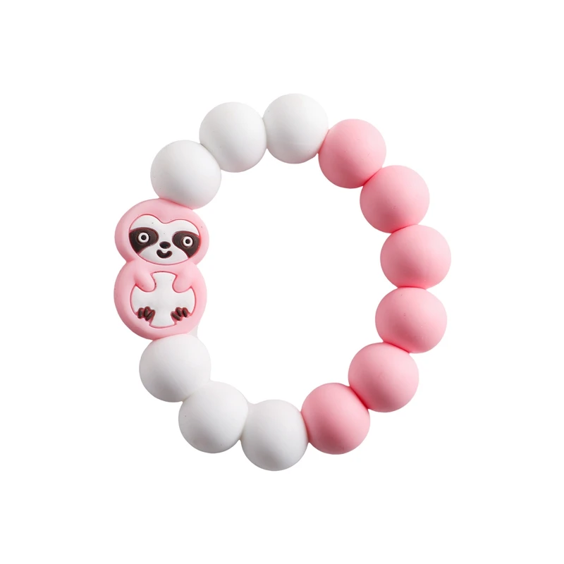 Baby Silicone Teether Ring BPA Free Food-grade Bracelets For Newborn Baby Teething Toy Adornments For Cute Wear Soft Chewing Gum