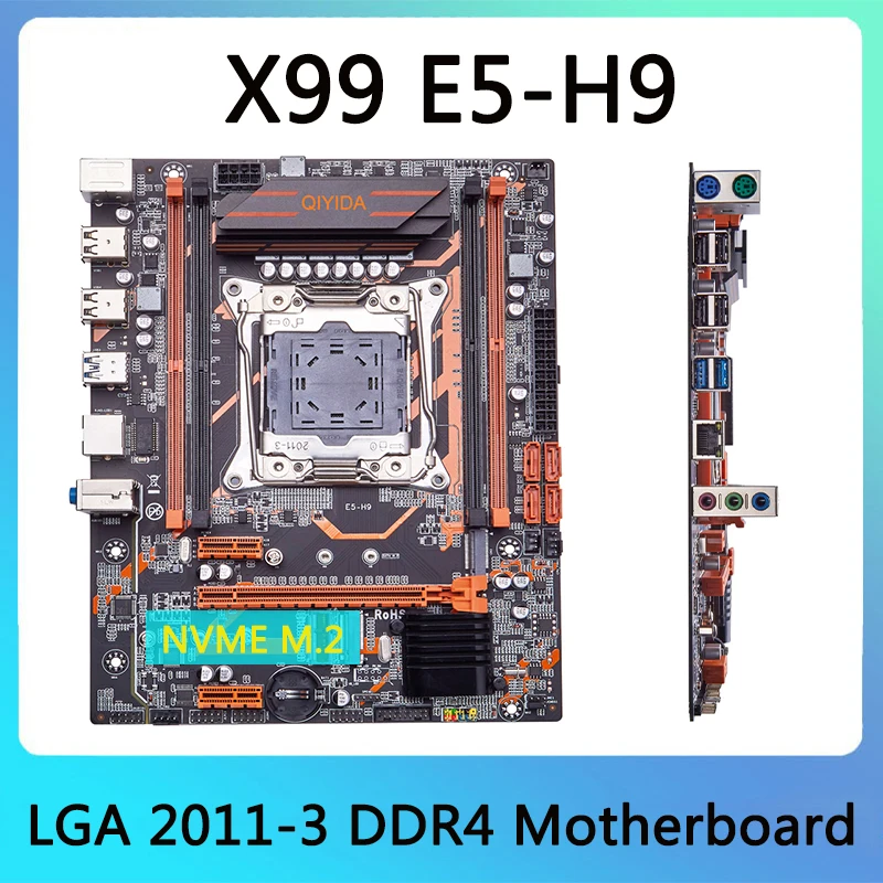 X99 E5H9 LGA2011-3 motherboard 4 channels XEON E5 All Series DDR4 RECC NON-ECC NVME M.2 USB3.0 SATA3.0 PCI-E16X M-ATX