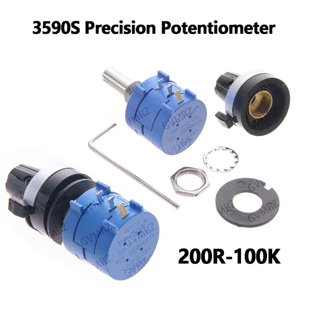 3590S 1K 100K 10K 200R 20K 2K 500R 50K 5K Precision Potentiometer Wirewound Variable Resistor Multi-Turn 2K 500R 50K 5K