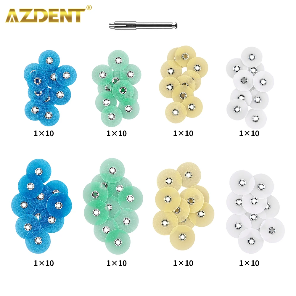 AZDENT Dental Polishing Discs Polishing Pad Gross Reduction Contouring Mandrel Stripes Set Dentistry Materials Teeth Whitening