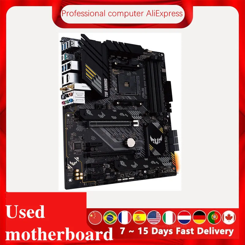 Used For ASUS TUF GAMING B550-PLUS (WI-FI) Motherboard Socket AM4 For AMD B550 Original Desktop PCI-E 4.0 m.2 sata3 Mainboard