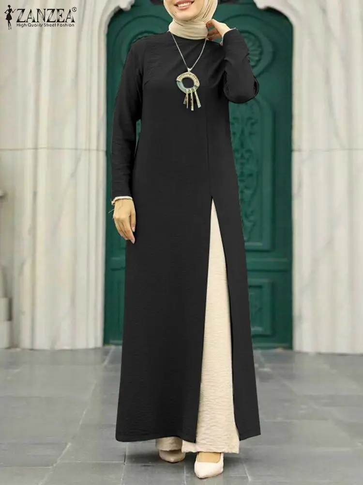 

Ramadan Abaya Muslim Solid Long Blouse ZANZEA Fashion Loose Top Turkey Hijab Blusas Abayas For Women Eid Caftan Islamic Clothing