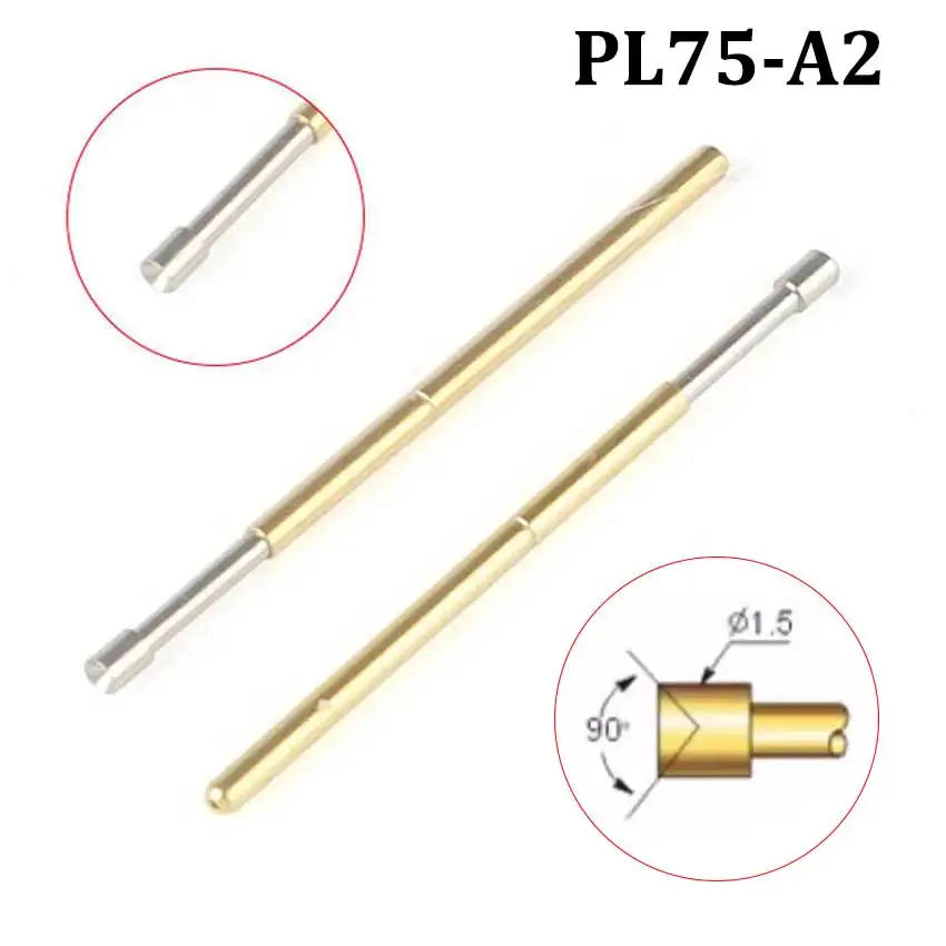 Cltgxdd 10 Stück PL75-A2 B1 D2 E2 F1 G2 H2 J1 LM2 Q1 Q2 T2 M3 4 W 4S PCB skalierbare Federprüfspitze Pogo-Pin-Stecker – Detail 2