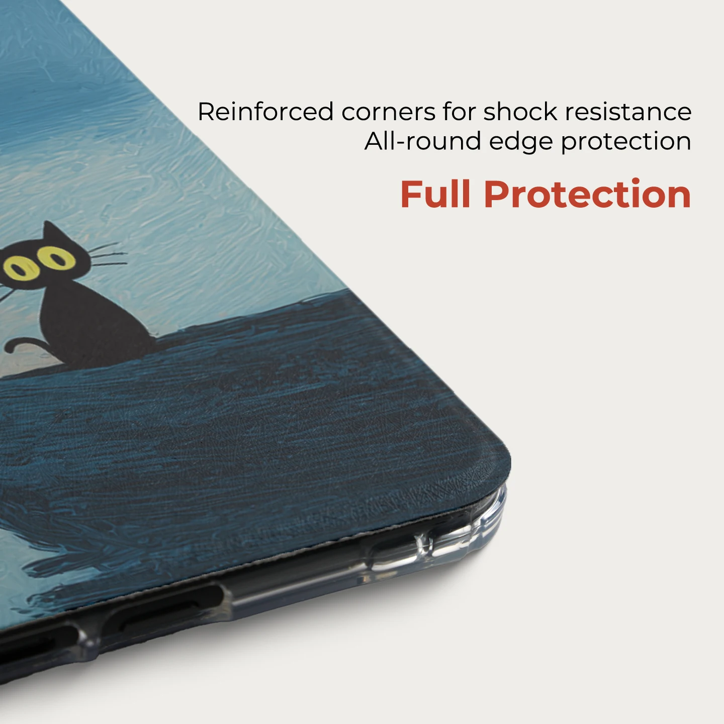 Etui Twosheep do Kindle 11. generacji, Colosoft Paperwhite 12. 11. 10. 7. generacji, magnetyczne, odłączane, przezroczyste plecki, automatyczne budzenie/usypianie, Motyw Kota Monet — zdjęcie produktu 6