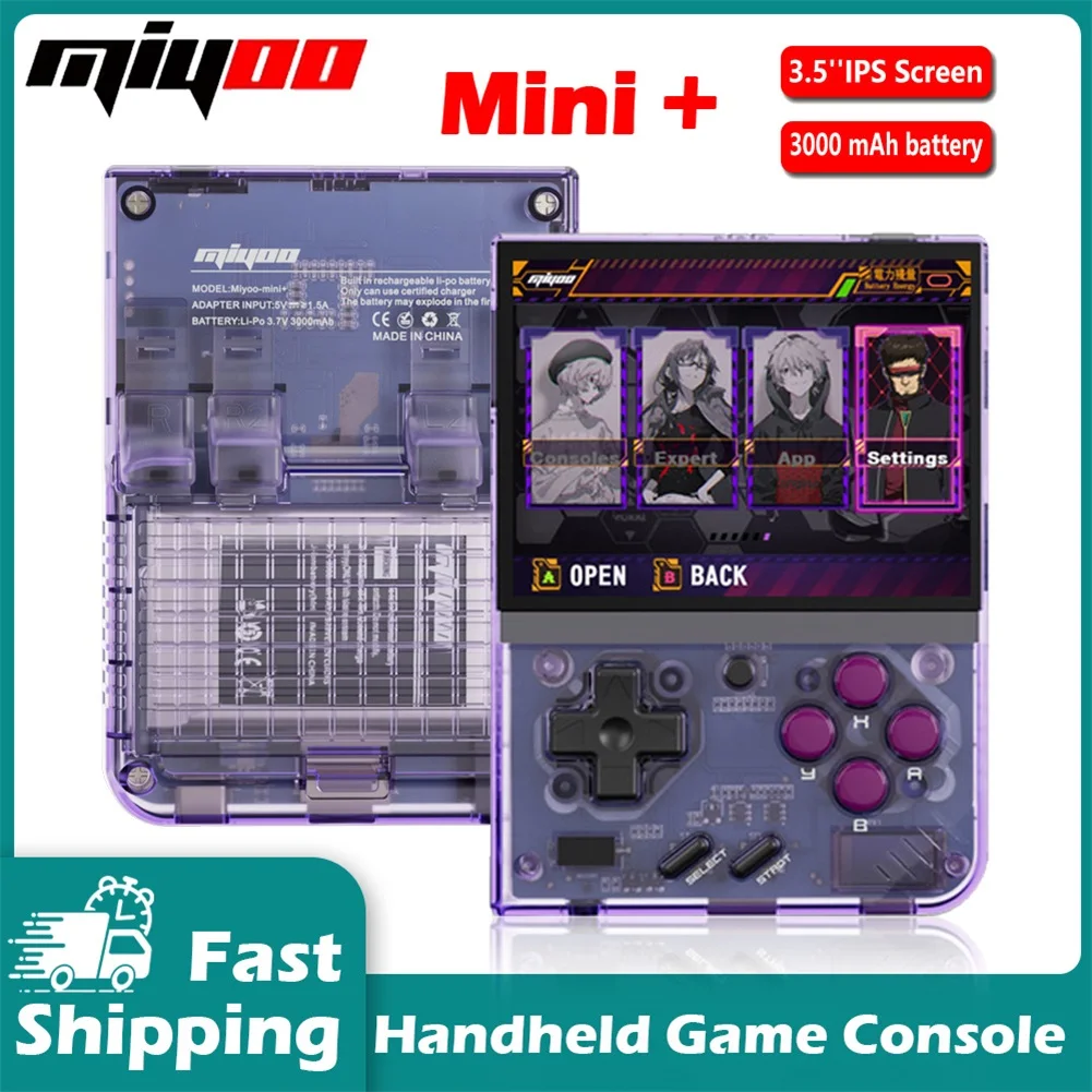 

MIYOO Mini Plus Handheld Game Console 3.5Inch IPS Screen Mini+ Classic Portable Video Game Consoles With Travel Bag Hobbies Gift