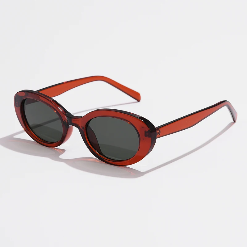 Retro Vintage Ovale Zonnebril Vrouwen Mannen Merk Designer Zonnebril Vrouwelijke Vissen Zwart Frame Lens Brillen Rijden UV400