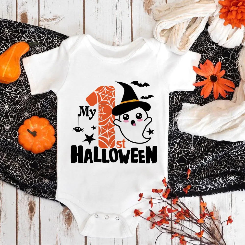 My 1st Halloween Baby Bodysuit Girls Boys Cute Romper Toddler Halloween Costume Infant Clothes First Halloween Baby Gift