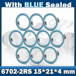 6702RS Bearing ( 10 PCS ) 15*21*4 mm ABEC-7 Hobby Electric RC Car Truck 6702 RS 2RS Ball Bearings 6702-2RS Blue Sealed