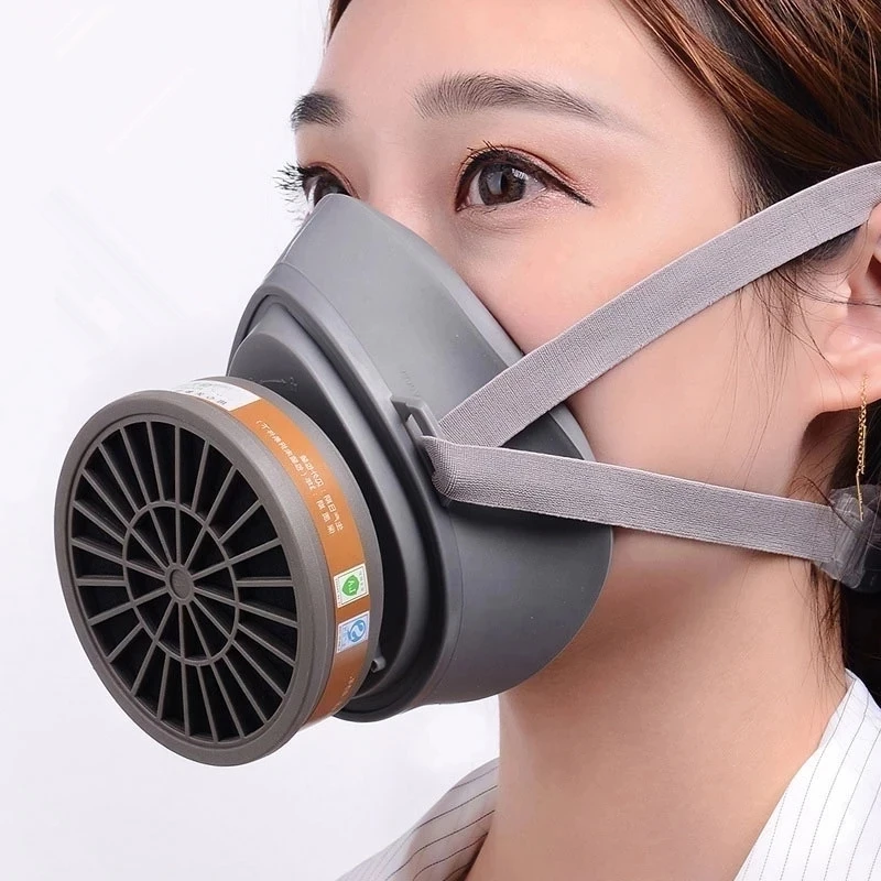 Anti Smoke Protective Mask With Activated Carbon Filter Respirator Paint Welding Chemicals Toxic Gases Self-Priming Gas Mask