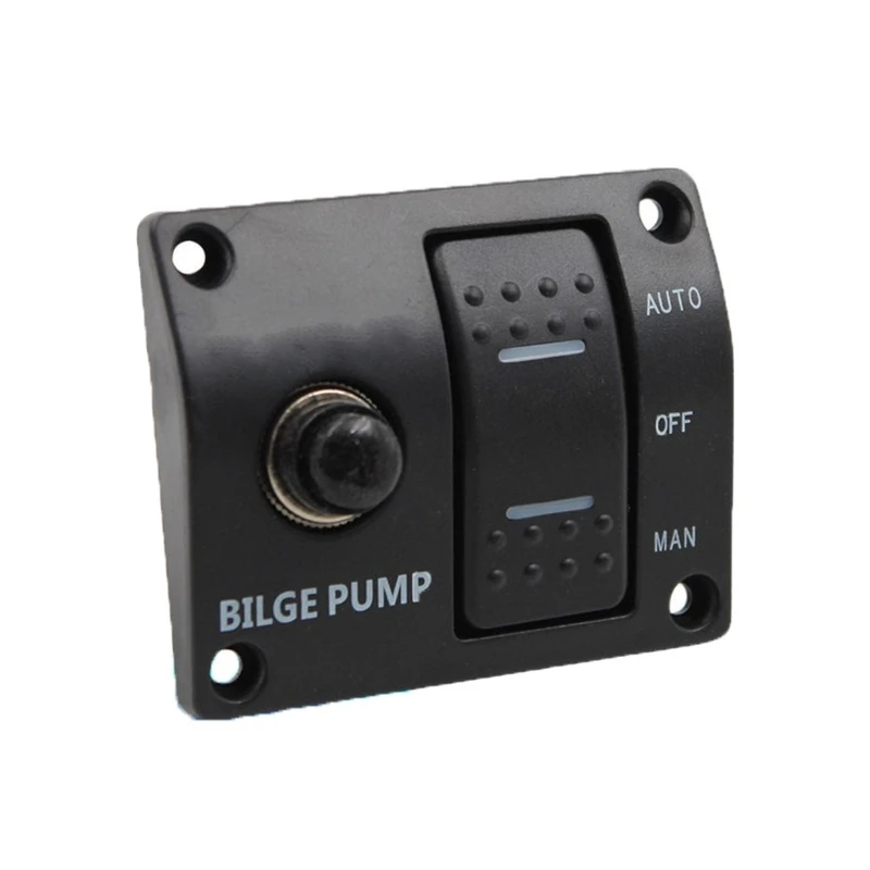 242A Bilge Pump Control Panel 12V 24V for Boats, AUTO OFF MAN Three-Position Control with Built-In and Fixed