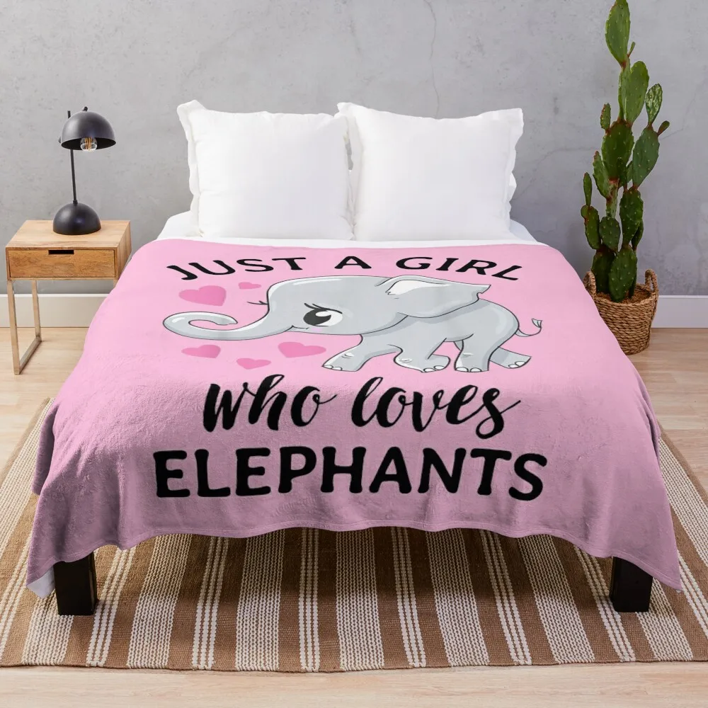 

Just A Girl Who Loves Elephants Cute Animals Elephant Lover Gift Throw Blanket Soft Beds Tourist Extra Large Throw Blankets