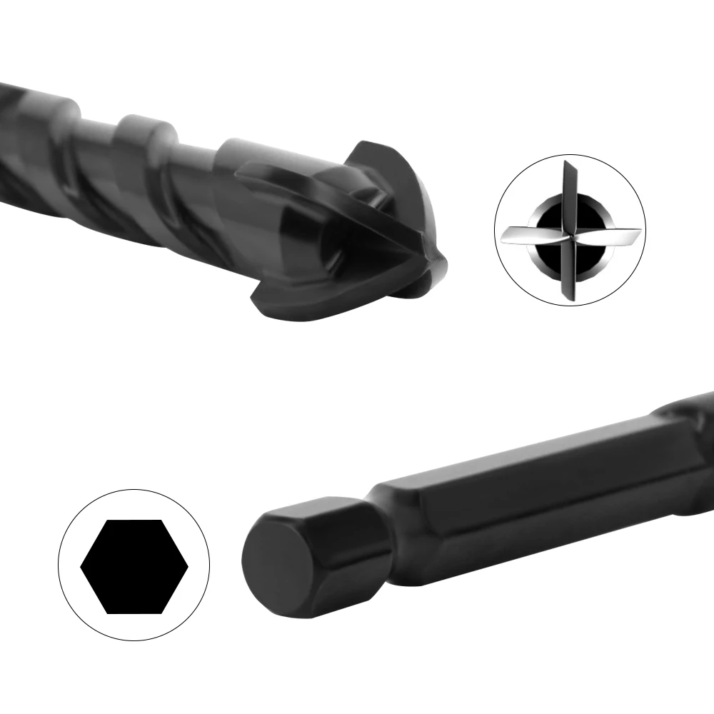 AURWOF, 1 pieza, broca de vidrio multifuncional, broca de rosca cruzada Hexagonal para azulejos de cerámica, hormigón, vidrio, mármol, 3mm a 16mm SJ0503BK