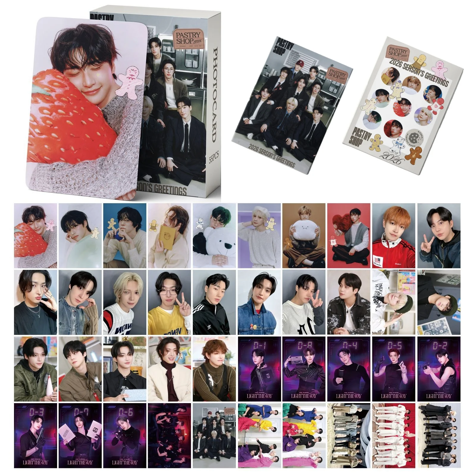 2026 season's greeting LOMO card ATEEZ ZHENG YOURONG CUI UMBRELLA SONG 55pcs Collectible Photo Card Boy Group Printd Fans Gift