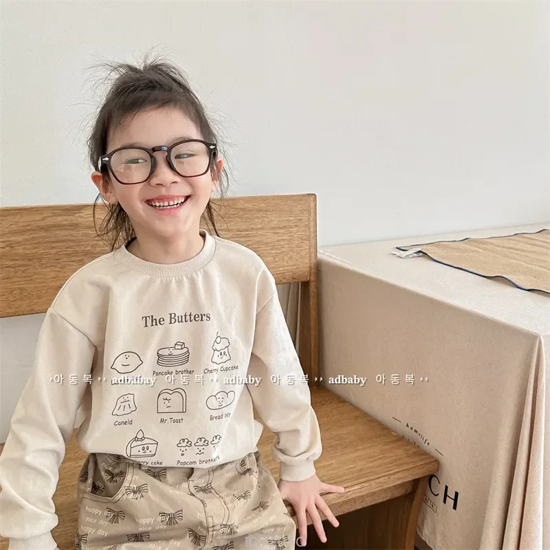 

Толстовка с длинными рукавами 202, детская хлопковая одежда для малышей, детские толстовки, милый топ в Корейском стиле для девочек и мальчиков, пуловер, весна-осень