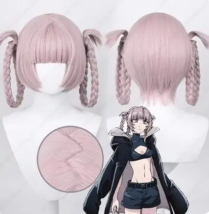 Anime Nanakusa Nazuna Cosplay Wig 37cm Pink Grey Wigs Heat Resistant Synthetic Hair