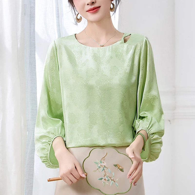 

19 Momme Real Silk Women's Blouse 2026 Summer Elegant Shirts Vintage Blouses for Women Loose Tops Woman Chic Floral Print Shirt