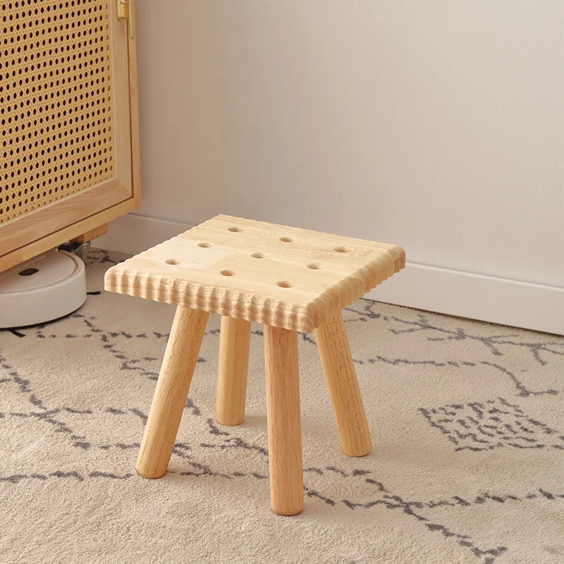 Bedroom Square Small Foot Stool Chair Design Portable Luxury Wood Foot Stool Kids Modern Camping Kruk Living Room Furnitures