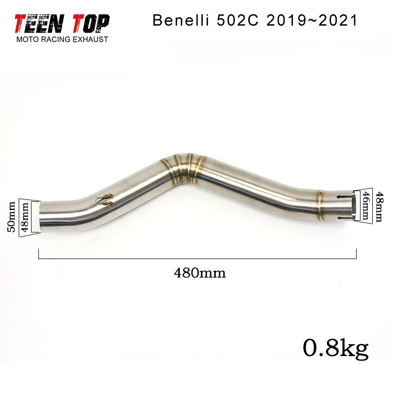 For Benelli 502C Exhaust Middle Link Pipe 2019~2021 51mm Modified Escape Moto Bike 502C Exhaust Connect Link Tube 502C Exhasut