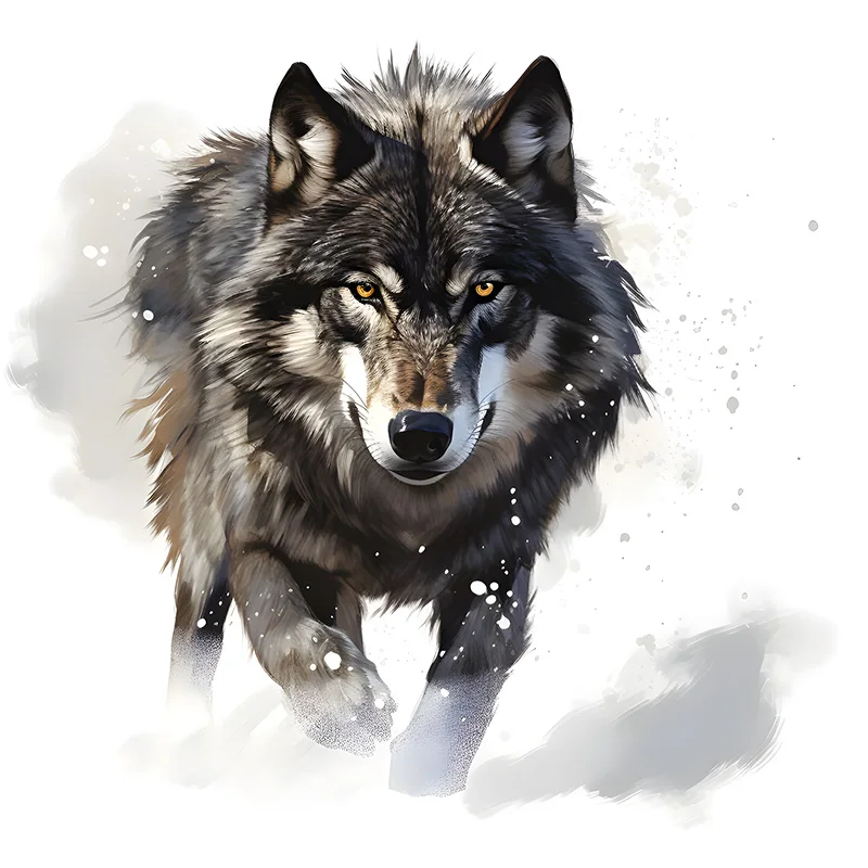 Snowy Wolf Wall Sticker, Water-proof & UV-resistant Decal, Used for Wall, Bathroom, Cabinet, Door,Toilet Lid, Car, Laptop