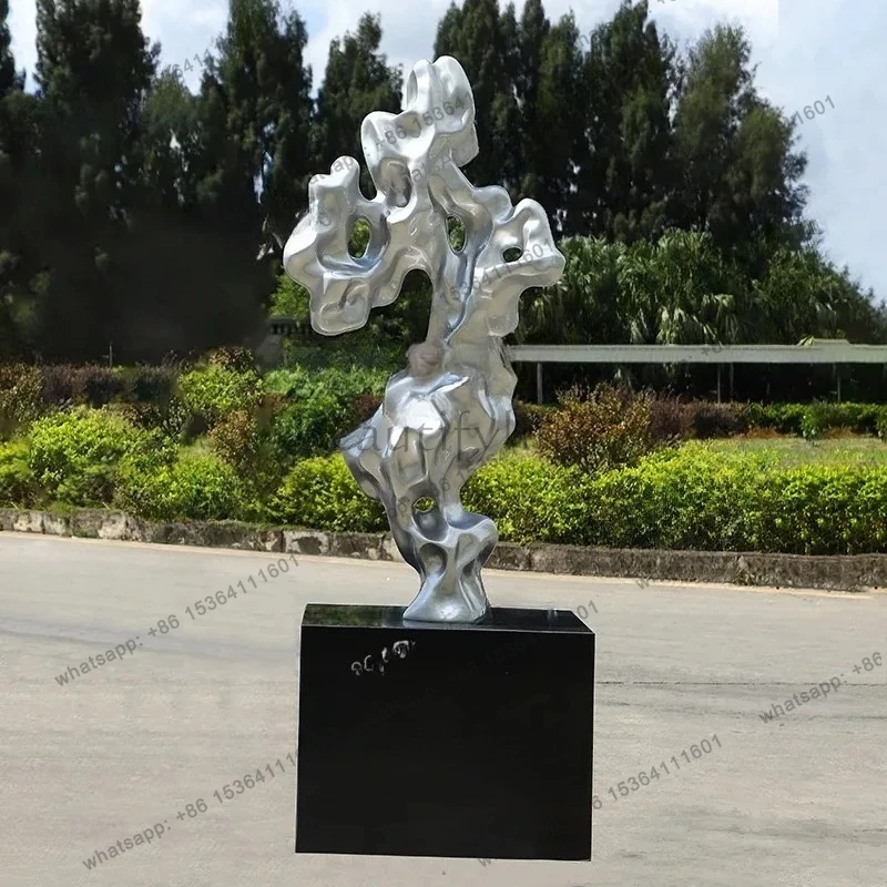 Office Large Floor-to-ceiling Ornament Hotel Taihu Stone Sculpture Fiberglass Art Installation