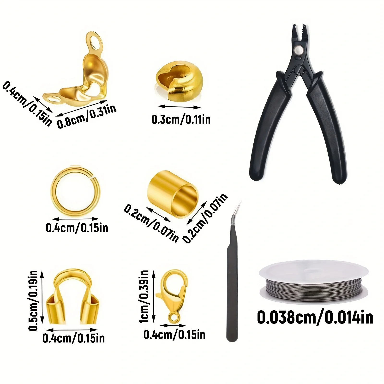 1203 Teile/Set, 1 Werkzeugset für die Schmuckherstellung, DIY Perlen-Draht-Armband, Halskette, Schlüsselanhänger-Zubehör für die Schmuckherstellung – Detail 5