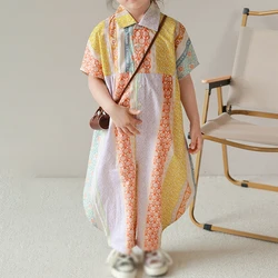 Girls' Beach Jumpsuit Korean Style Summer Jumpsuit Children Romper Raglan Sleeves Fashion Sweet Skin-friendly Breathable