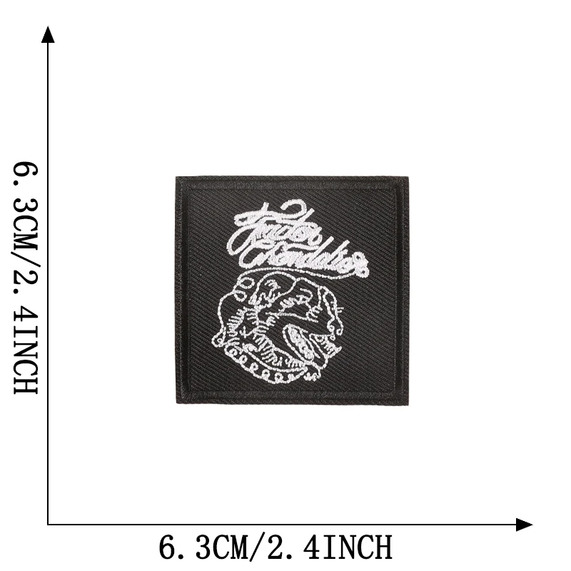 Schwarz-weißer Totenkopf zum Aufbügeln, Rock für Kleidung, bestickt, Mochila-Hut, zum Aufnähen, Patches, Punk-Stoff, Diy, Nas Vendki, Jacken-Aufkleber – Detail 6