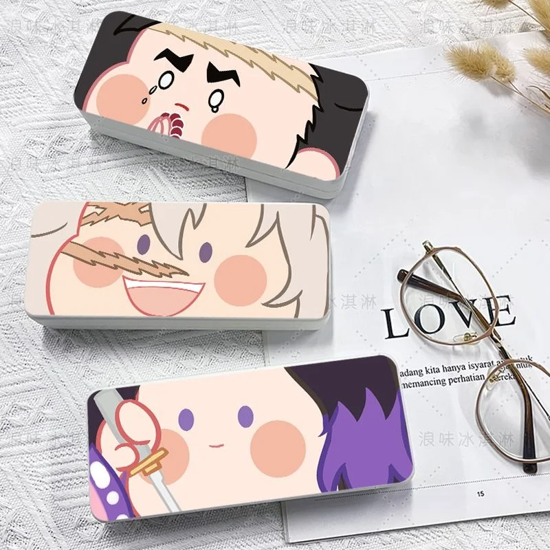 Demon Slayer Tanjiro Kamado Tokitou Muichirou Kanroji Mitsuri Glasses Case Anime Peripheral Cartoon Storage Box 16x6cm Kawaii