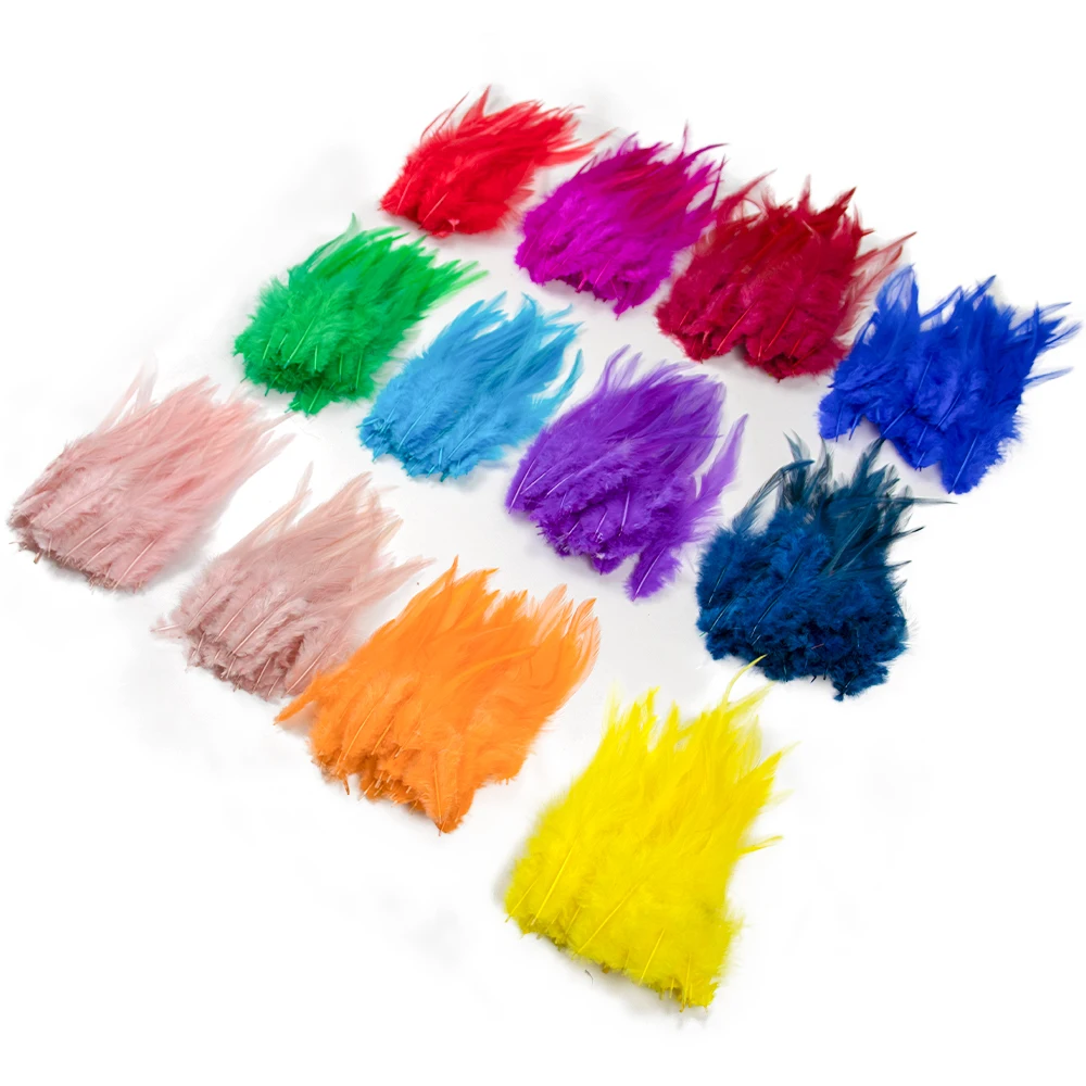 50Pcs Colorful Rooster Feathers 10-15cm Blue for DIY Cat Toys Jewelry Making Handicrafts Wedding Party Decor Needlework Supplies