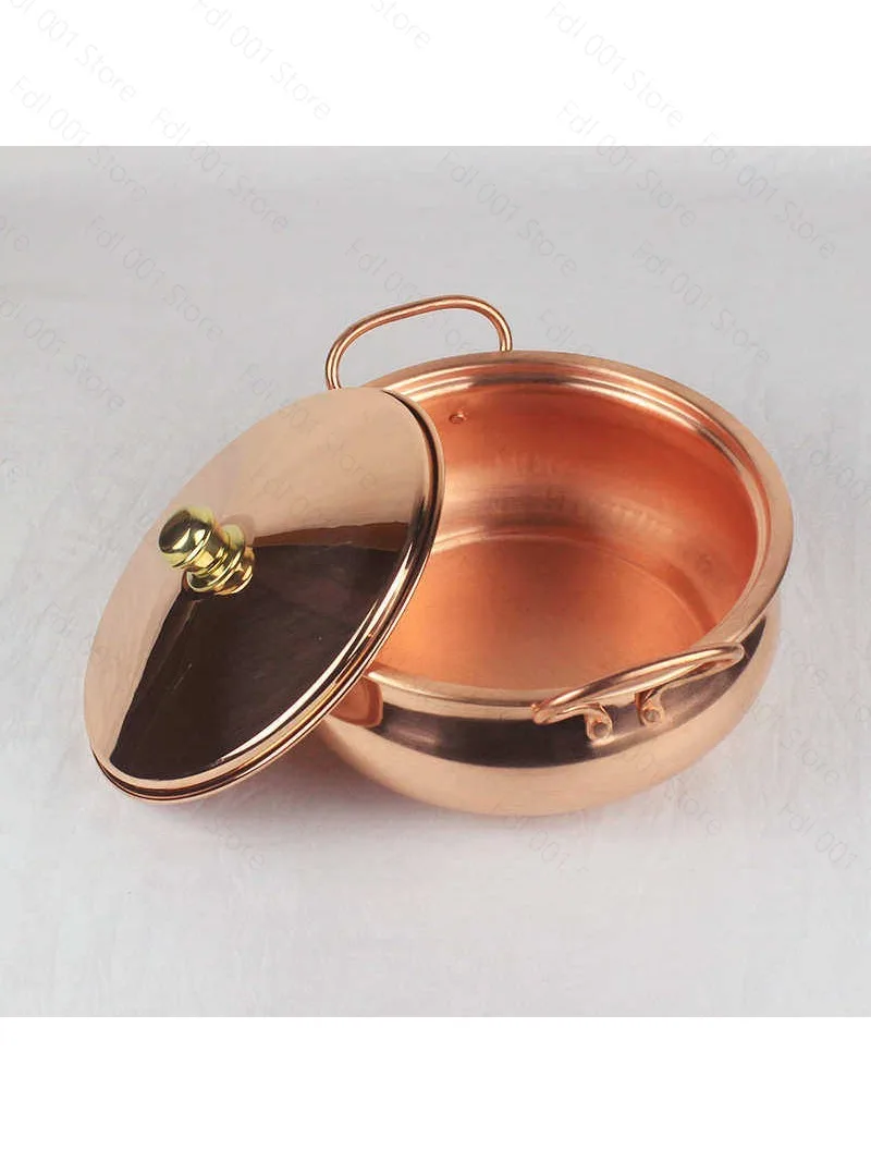 Handmade copper hot pot  sou pot electromagnetic  shabu  household hotel