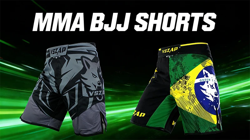 VSZAP MMA Kampfshorts für Herren Langlebige Trainingsshorts Grappling Boxen Kickboxen BJJ No Gi Sparring Workout Kampfshorts – Detail 2