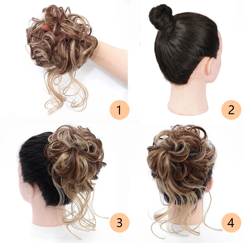 8-Inch Synthetic Curly Hair with Elastic Rubber Band, Elegant and Messy Bun, Fluffy and Easy to Maintain, Suitable for Daily Use image 3