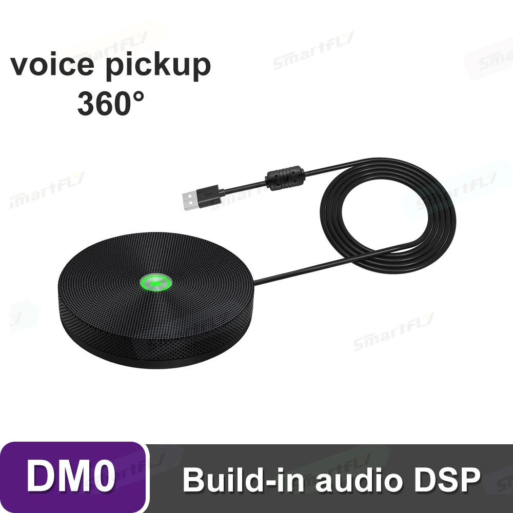 Conference Microphone, DM0 USB Computer Micro 360° Voice Pickup, Mute Function, Omnidirectional Mic for Laptop PC range up to 3m