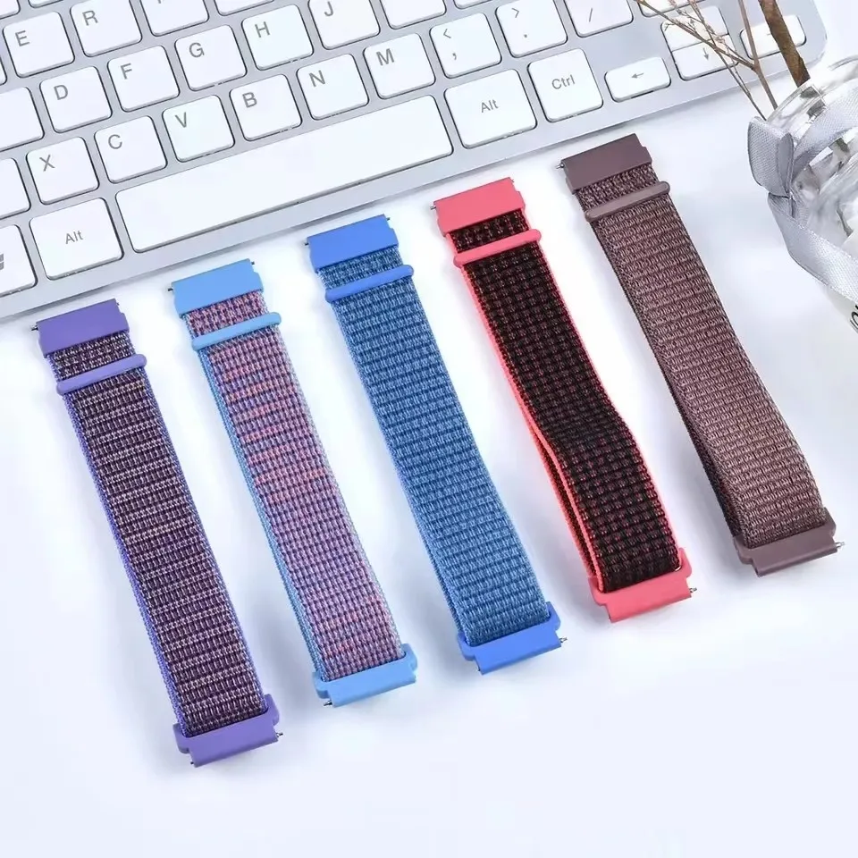 

For Amazfit Active2/GTS 4 mini 3 2/Bip3 Pro Sports watch strap for Amazfit Bip 6 5/GTR 4 3/Balance Strap 22 20mm Nylon Loop band