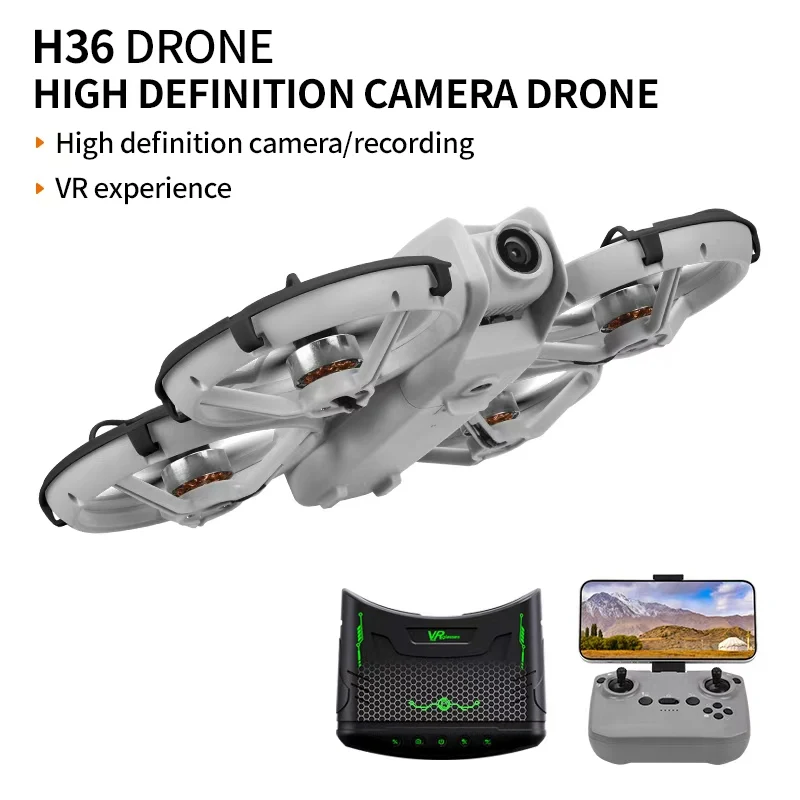 H36 Drone VR سماعة كومبو - 6-Axis Gyro Stable Flight 2.4 "عرض للأطفال والكبار لعبة أفضل هدية رائجة البيع التحكم عن بعد