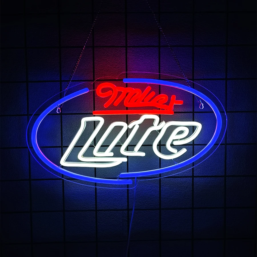 Miller Lite Led Neon Sign, Letter Icon, Usb Powered, Used For Artistic Decor Of Beer Bars, Clubs, Restaurants And Man Caves.