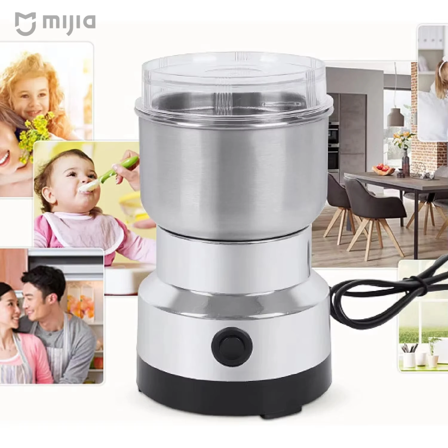 Xiaomi MIJIA Kitchen Multifunctional 4 Blade Grain Grinder Coffee Chopping Home Electric Coffee Grinder Nut Bean Flavor Blender