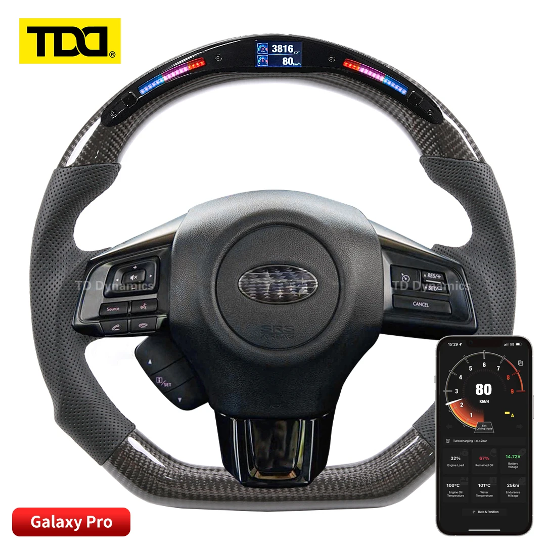 

TDD Carbon Fiber customized smart Galaxy pro LED Steering Wheel for Subaru