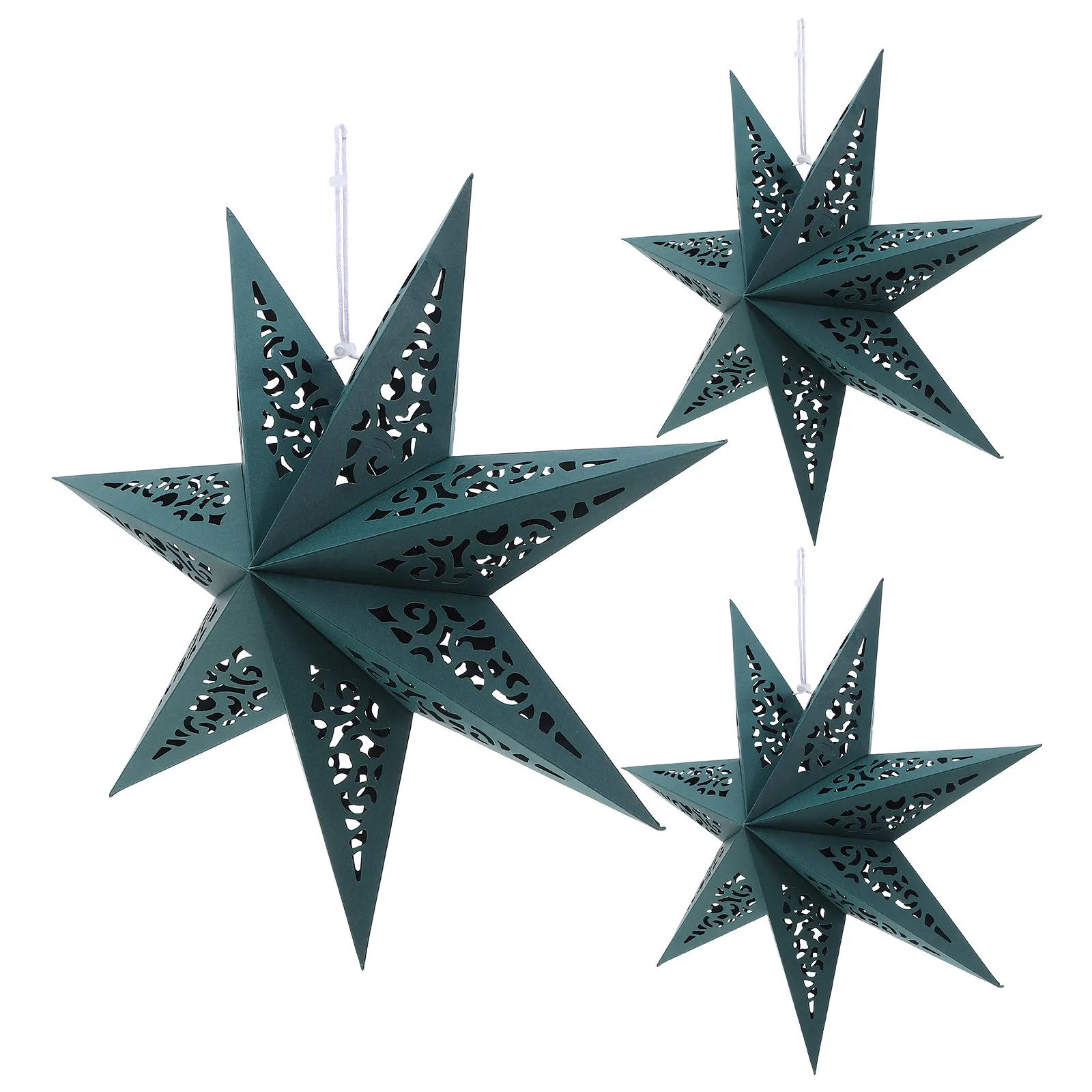 

Набор из 3 складных бумажных звездчатых абажур-оригами для праздничного декора: на Рождество, свадьбу, день рождения